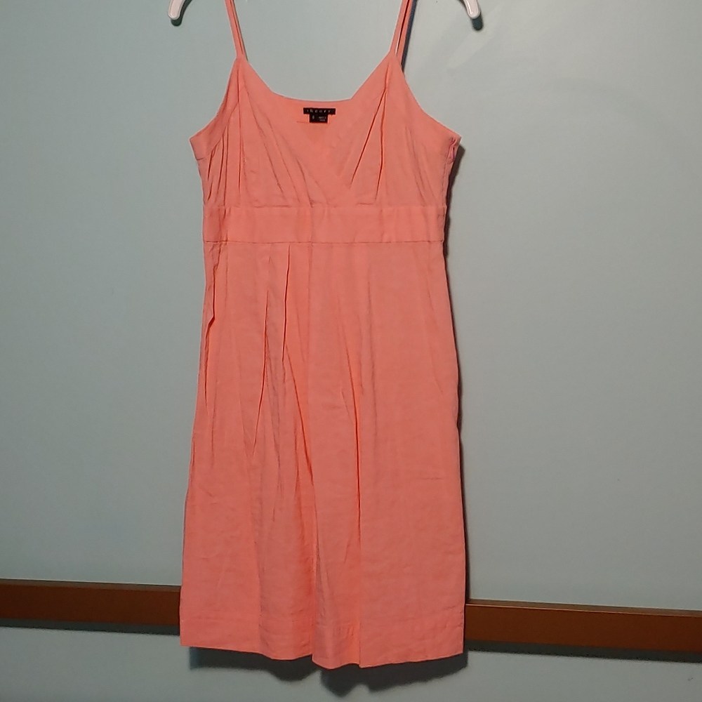 Theory coral summer strappy v-neck dress